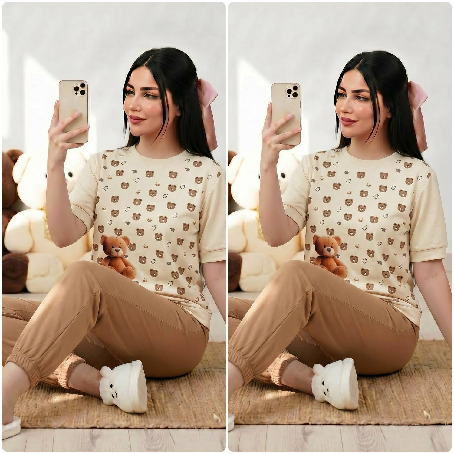ست تیشرت شلوار زنانه متین مدل آستین کوتاه
