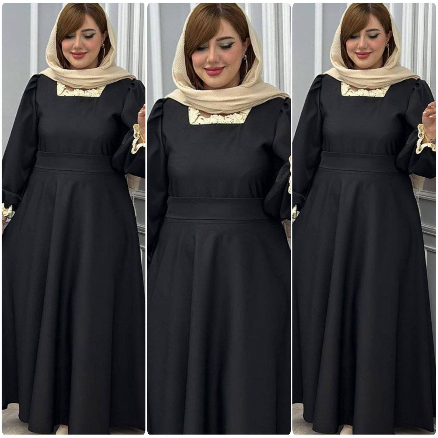 پیراهن زنانه یقه گیپور شهرزاد