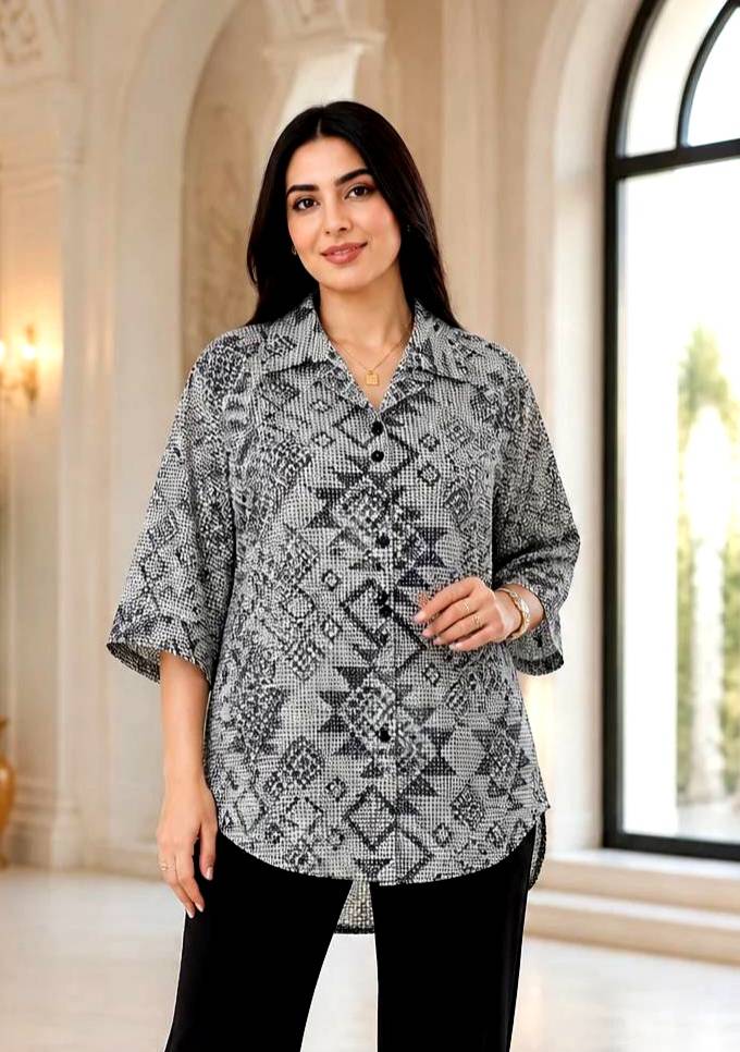 شومیز زنانه مدل باکسی بلور