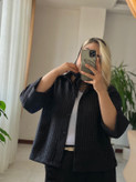 شومیز زنانه مدل باکسی شیشه ای