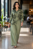 ست شومیز شلوار زنانه مدل برگ