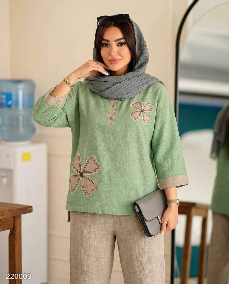 ست شومیز شلور زنانه مدل هلن