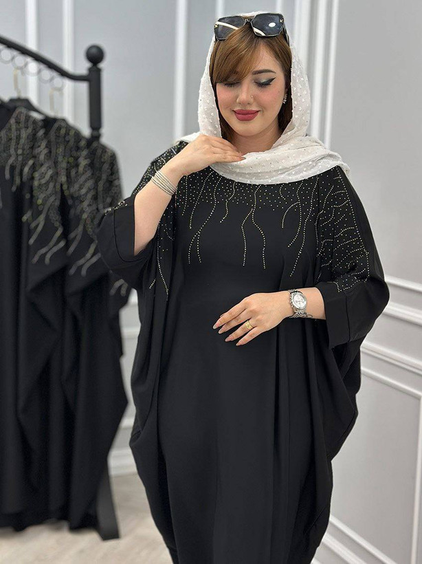 عبای زنانه مدل نگینی آبشاری