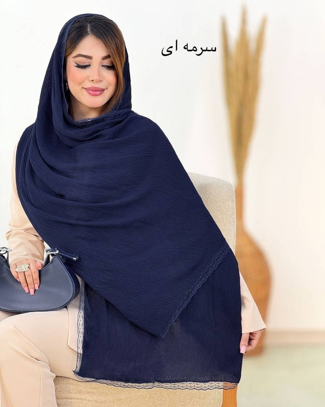شال پلیسه زنانه مدل لبه توری