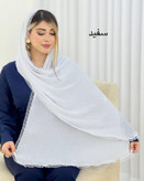 شال پلیسه زنانه مدل لبه توری