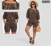 ست بلوز و شورتک زنانه مدل پلنگی رومینا