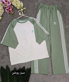 ست تیشرت شلوار زنانه مدل آدیداس طرح تبسم