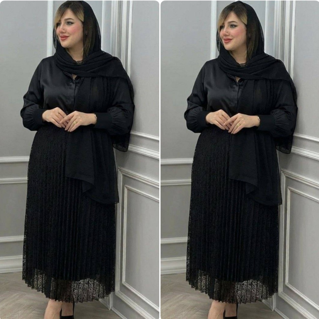 دامن زنانه مدل پلیسه جنس گیپور