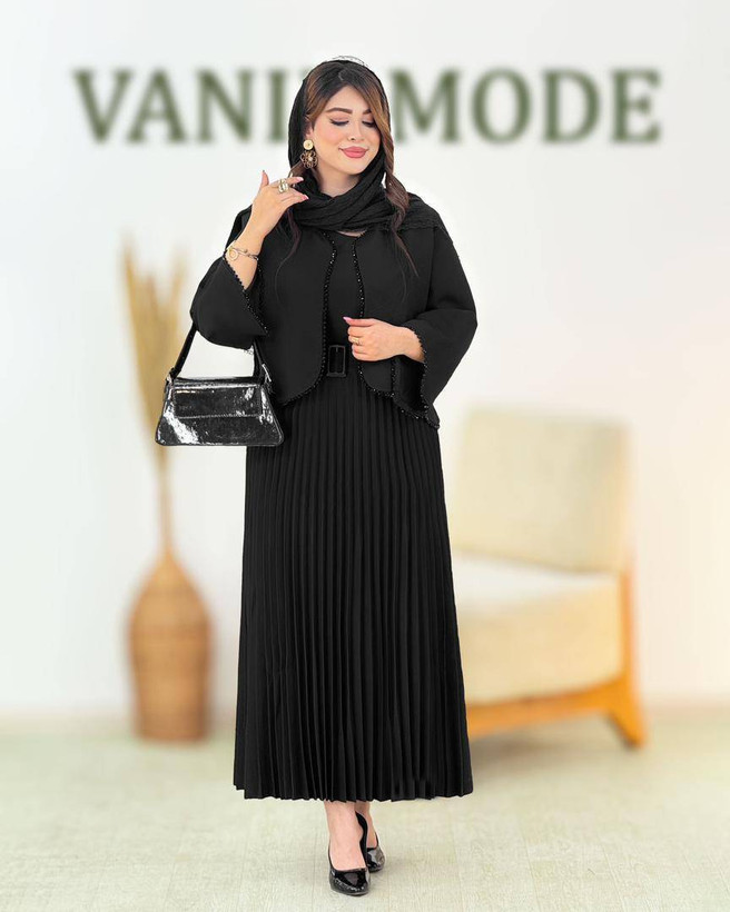 ست سه تیکه کت و سارافون و کمربند زنانه مدل فاریا