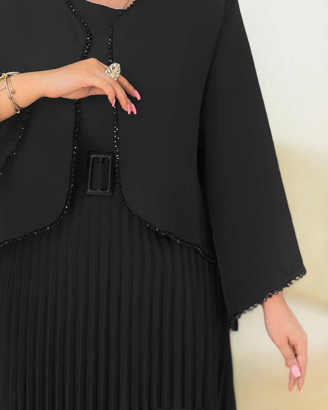 ست سه تیکه کت و سارافون و کمربند زنانه مدل فاریا