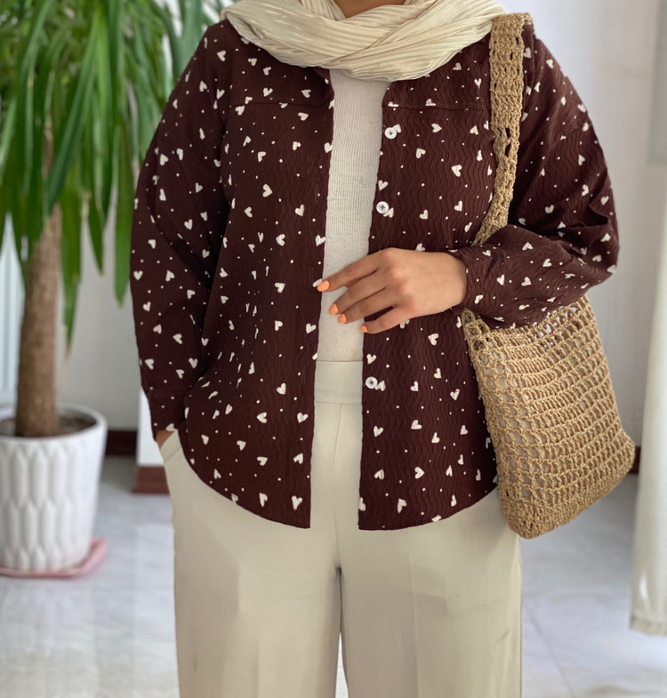 شومیز زنانه مدل قلبی