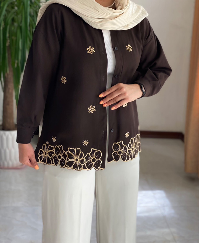 مانتو زنانه گلدوزی مدل غزل