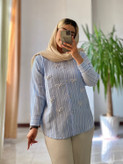مانتو زنانه مروارید دوزی مدل پاپیون