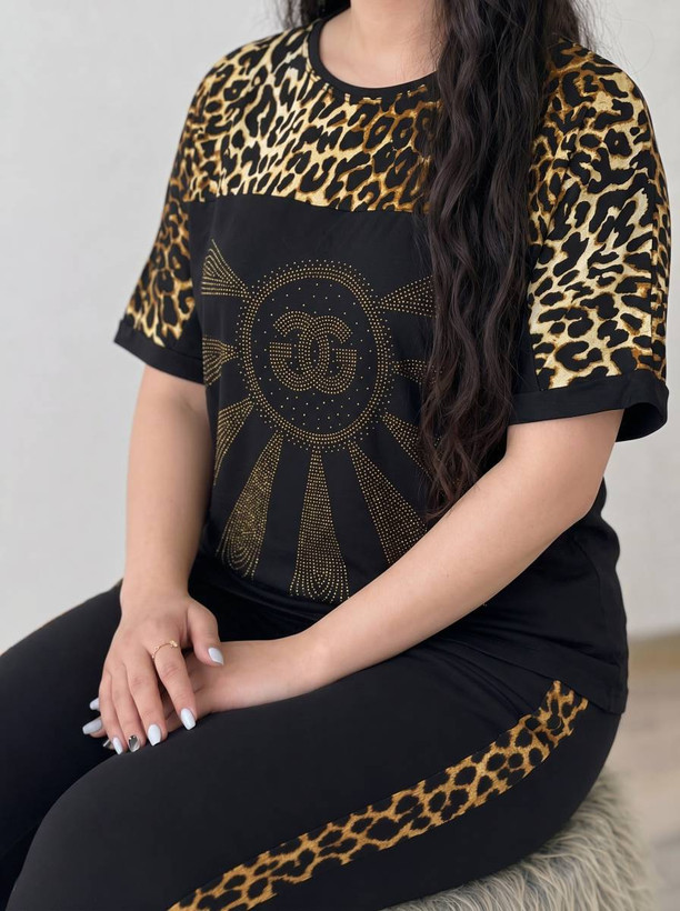 ست تیشرت شلوار زنانه مدل نگین D&G