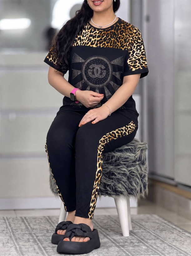 ست تیشرت شلوار زنانه مدل نگین D&G