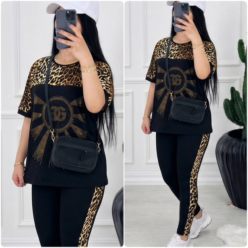 ست تیشرت شلوار زنانه مدل نگین D&G