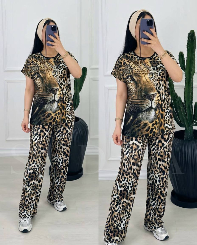 ست تیشرت شلوار زنانه قواره دار مدل ژواین