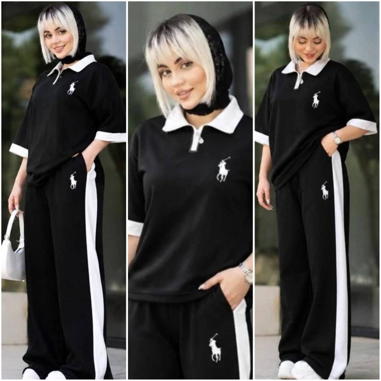 ست تیشرت شلوار زنانه مدل پولو