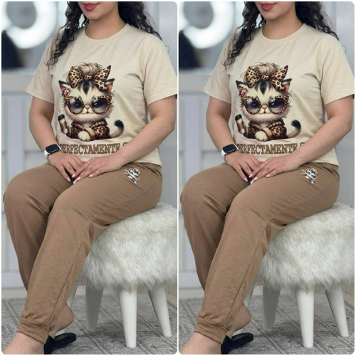 ست تیشرت شلوار زنانه مدل ملوسک