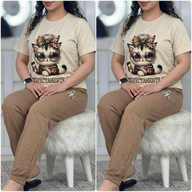 ست تیشرت شلوار زنانه مدل ملوسک
