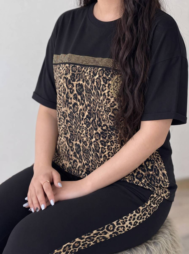 ست تیشرت شلوار زنانه مدل ساتین