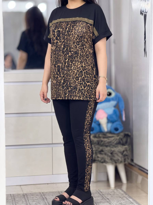 ست تیشرت شلوار زنانه مدل ساتین