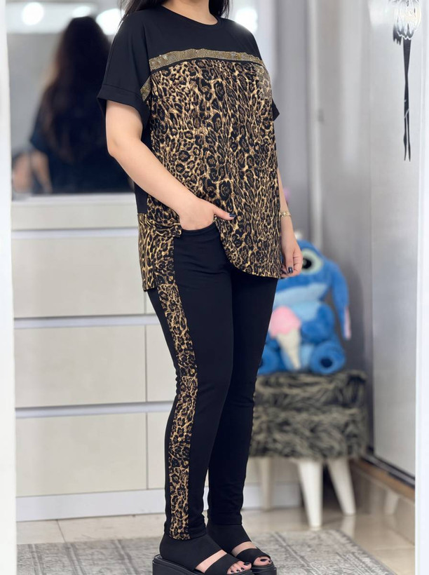 ست تیشرت شلوار زنانه مدل ساتین
