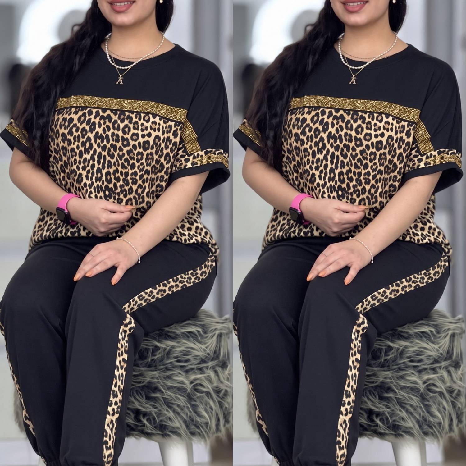 ست تیشرت شلوار زنانه مدل ساتین