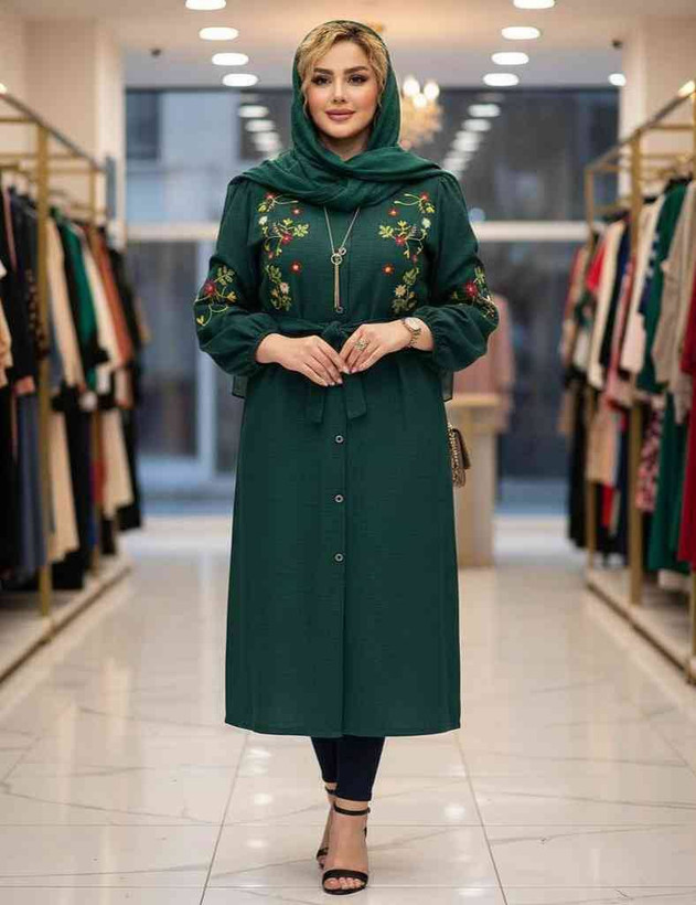 مانتو گلدوزی زنانه مدل باران