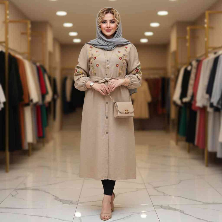مانتو گلدوزی زنانه مدل باران