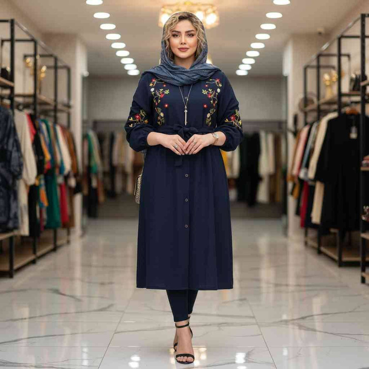 مانتو گلدوزی زنانه مدل باران