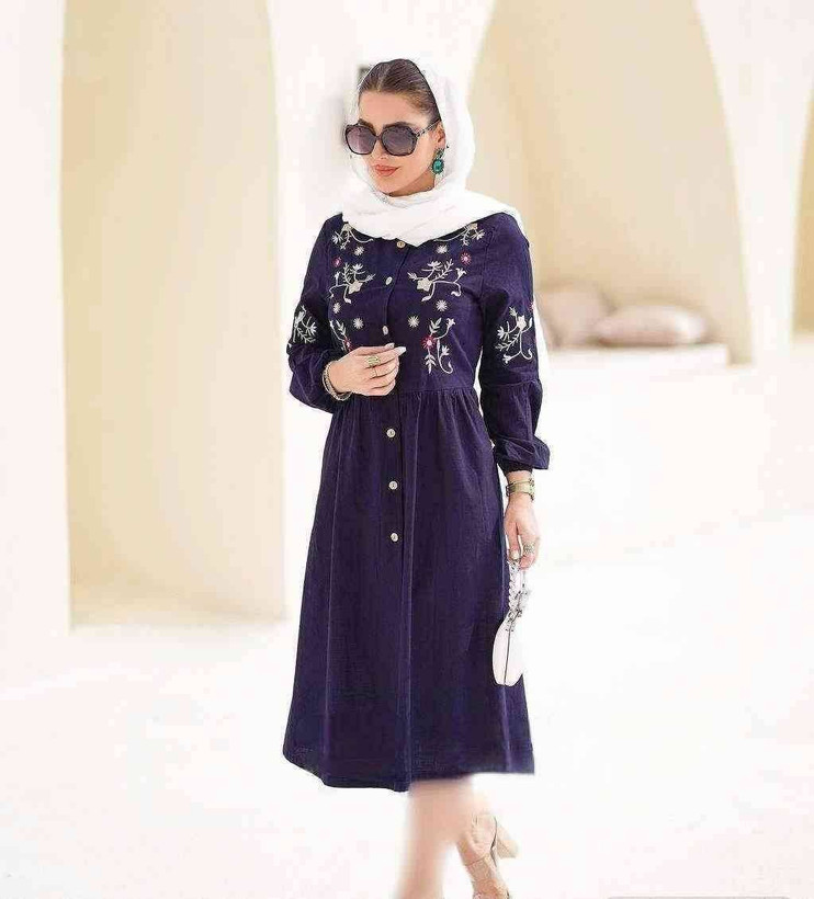 مانتو گلدوزی زنانه مدل باران