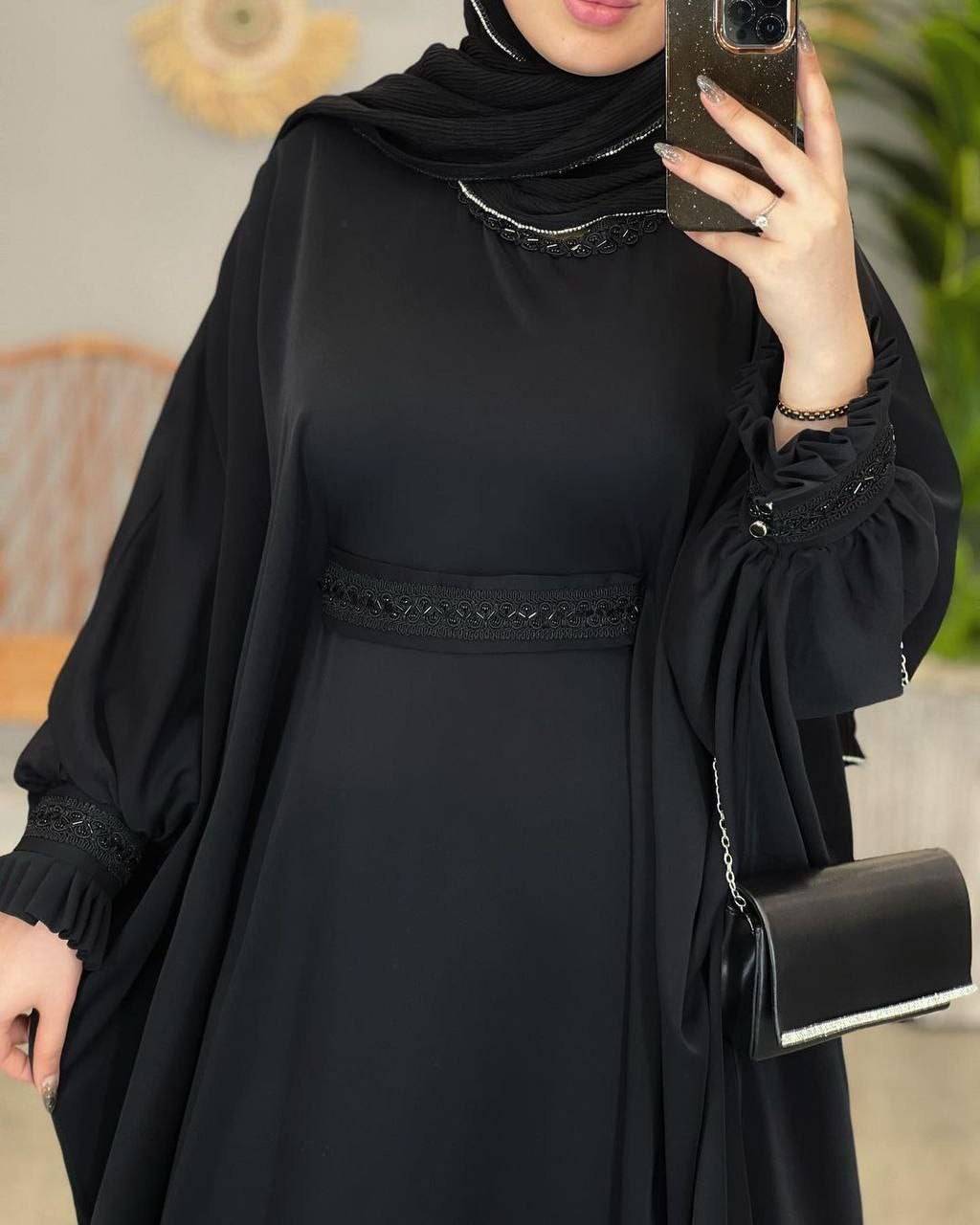 عبای زنانه مدل آستین پلیسه راحیل