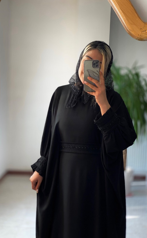 عبای زنانه مدل آستین پلیسه راحیل