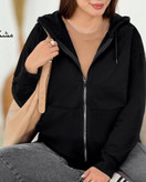 سویشرت زنانه جلو زیپ ساده