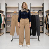 شلوار بگ زنانه کمر پاگن دار