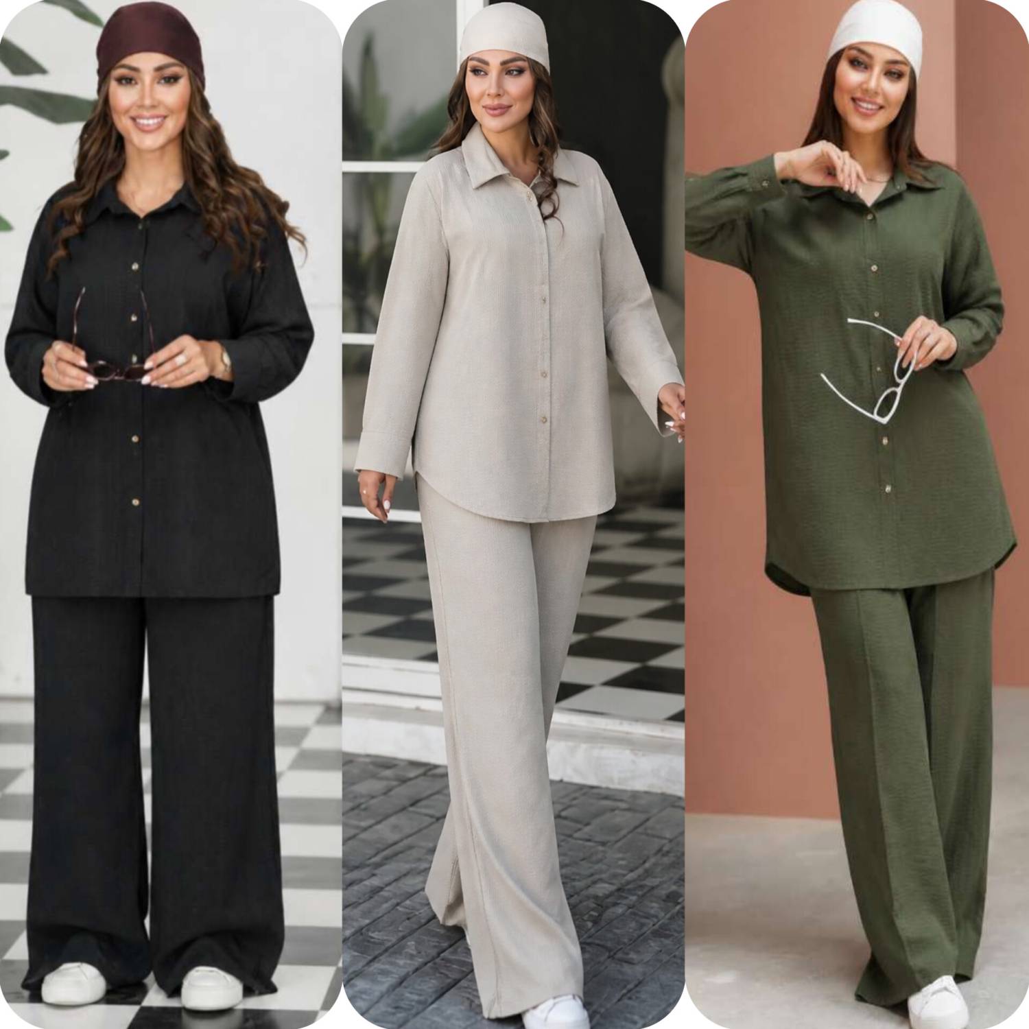 ست مانتو شلوار زنانه مدل بیسکویتی