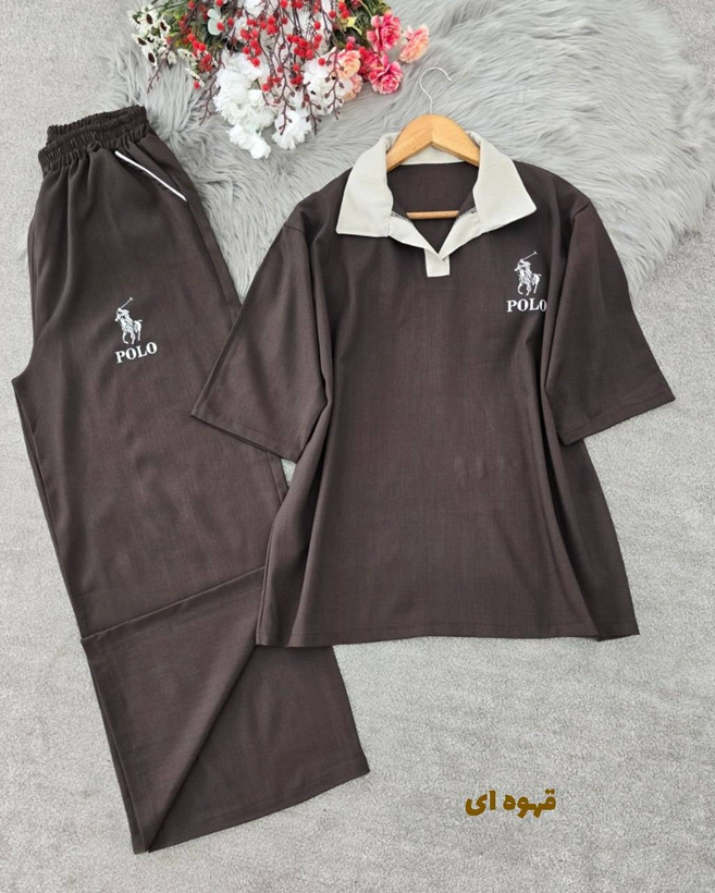 ست تیشرت شلوار زنانه مدل پولو polo جنس بزیاق اصل