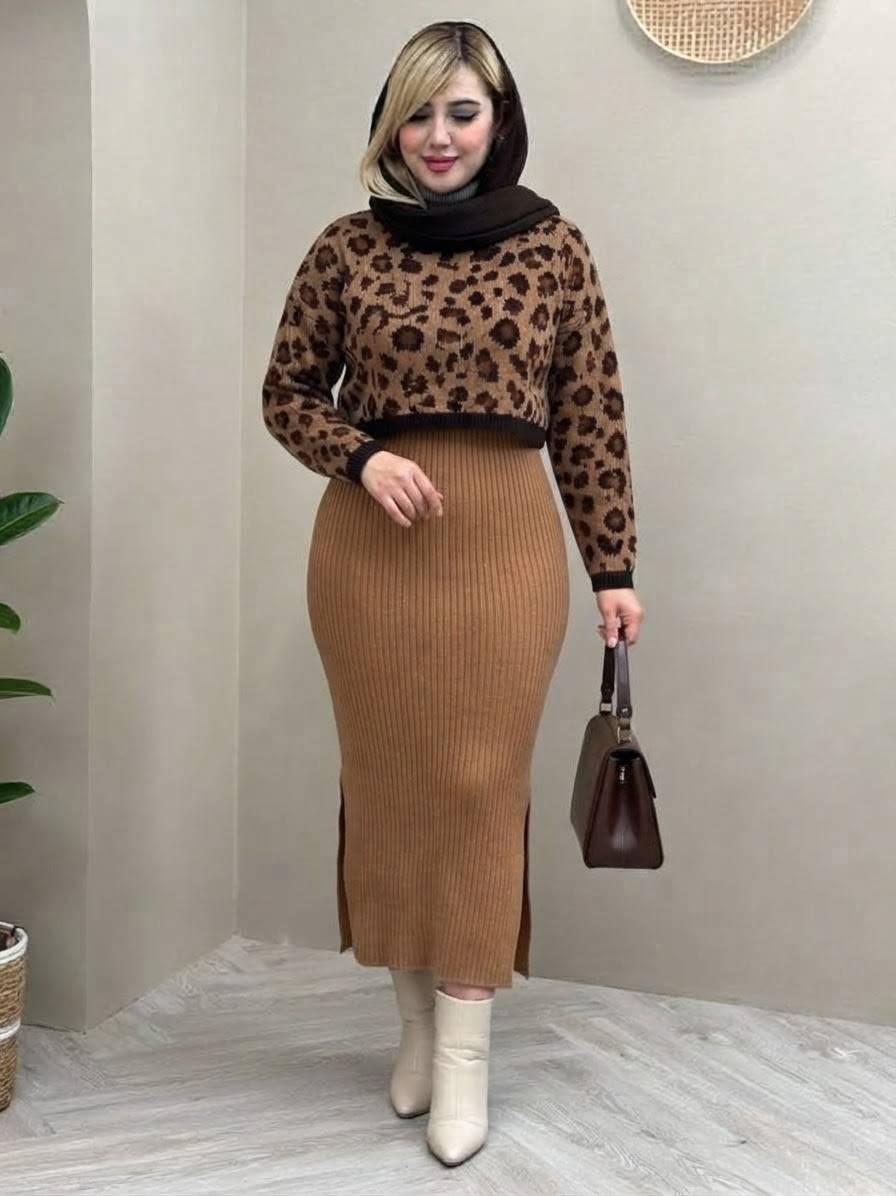 ست رویه و سارافون زنانه مدل بافت