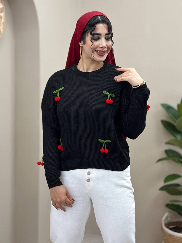 بلوز بافت زنانه مدل گیلاسی